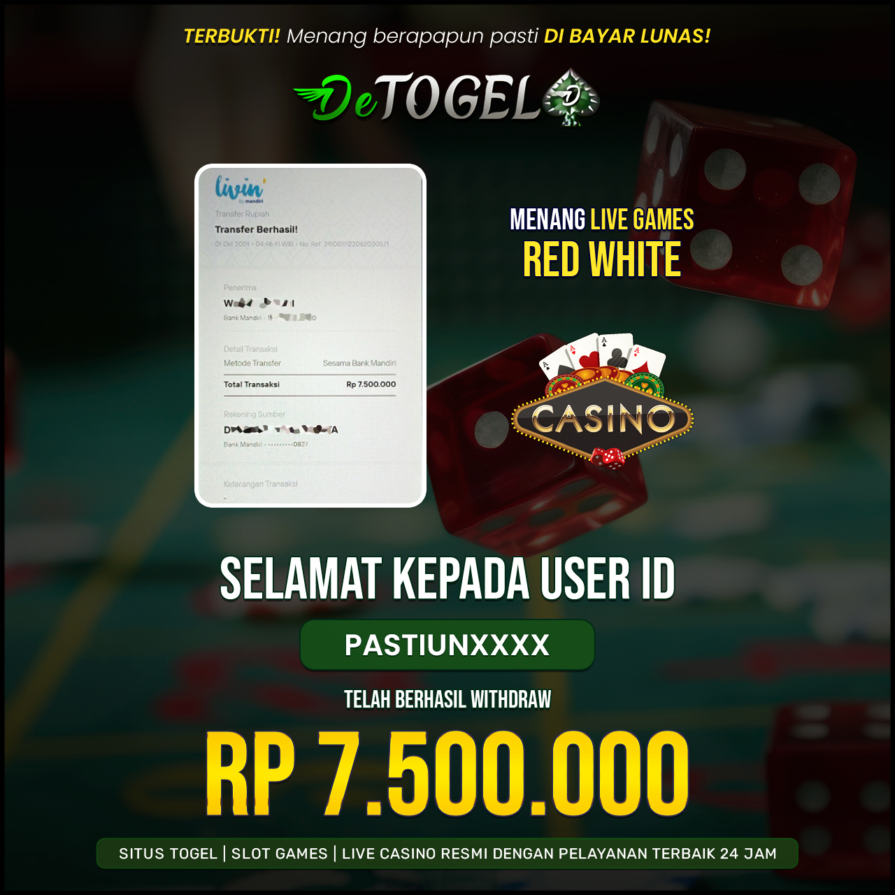 BUKTI JP DI TOGEL RED WHITE