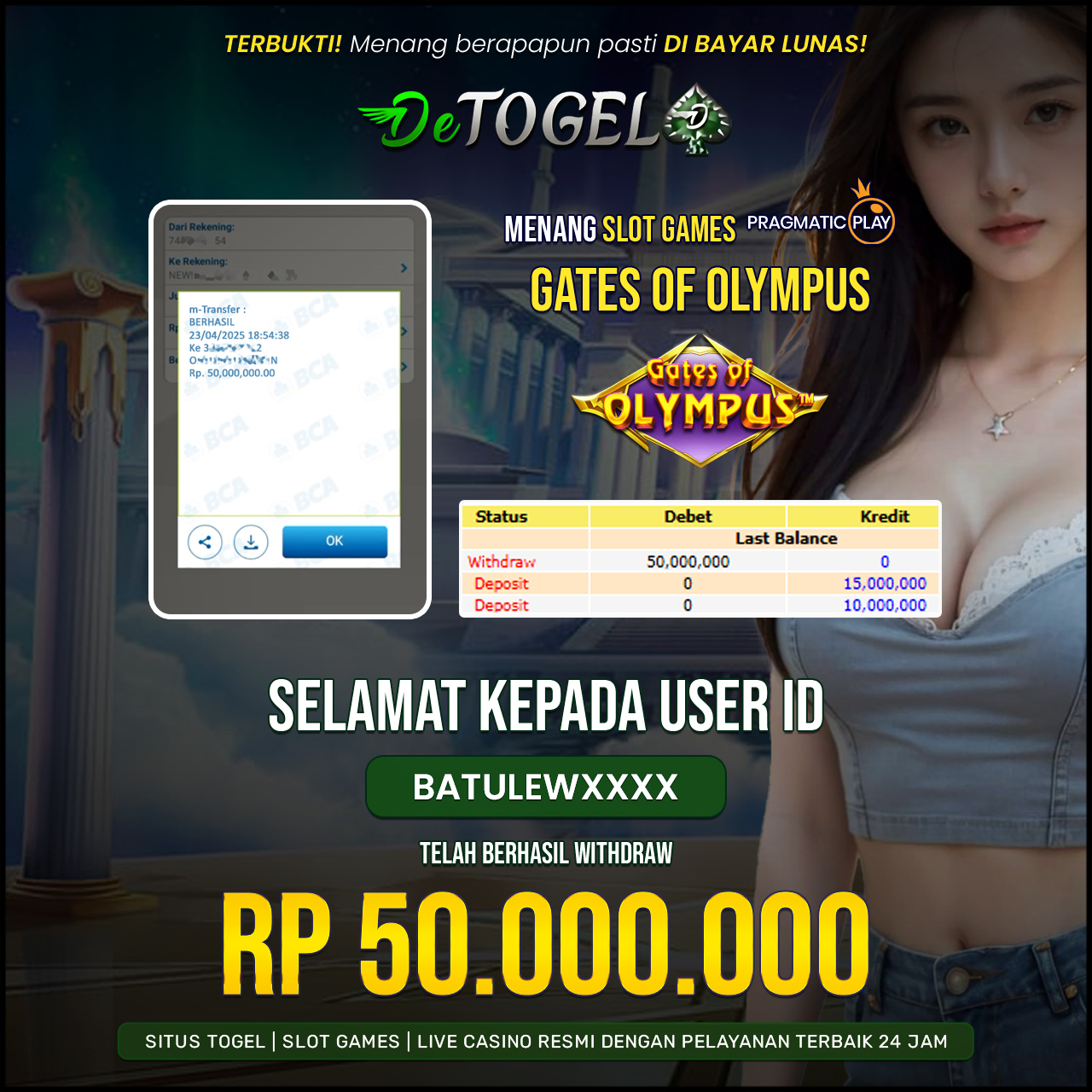 BUKTI JP DI SLOT GATE OF OLYMPUS ( Pragmatic play )