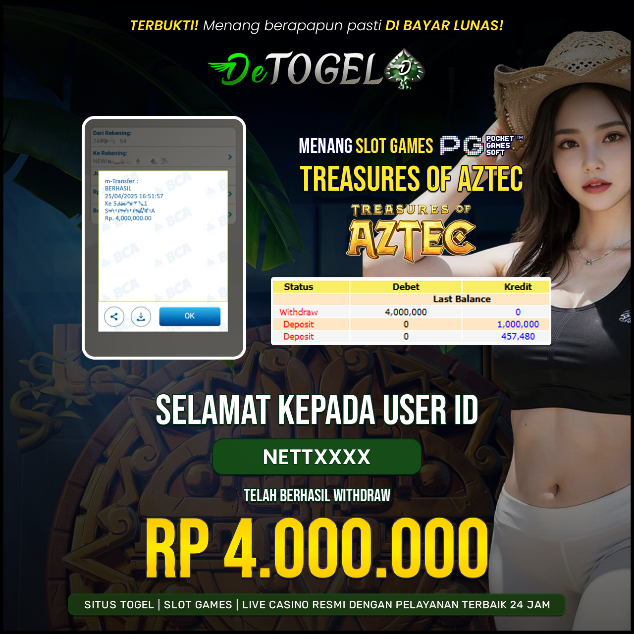 BUKTI JP DI SLOT Treasures Aztec ( Pg Soft )