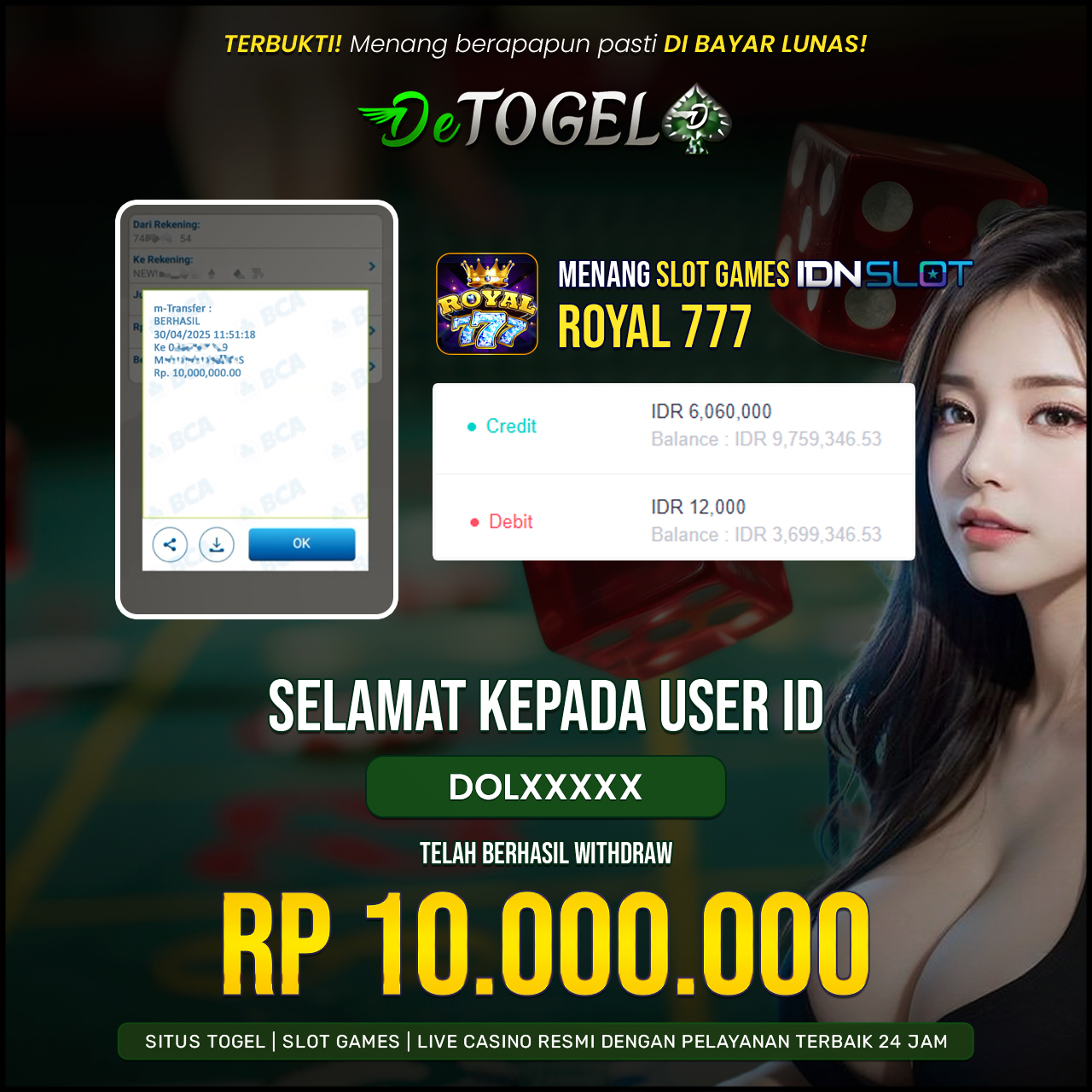 BUKTI JP DI SLOT ROYAL 777 ( Slot Games IDN SLOT )