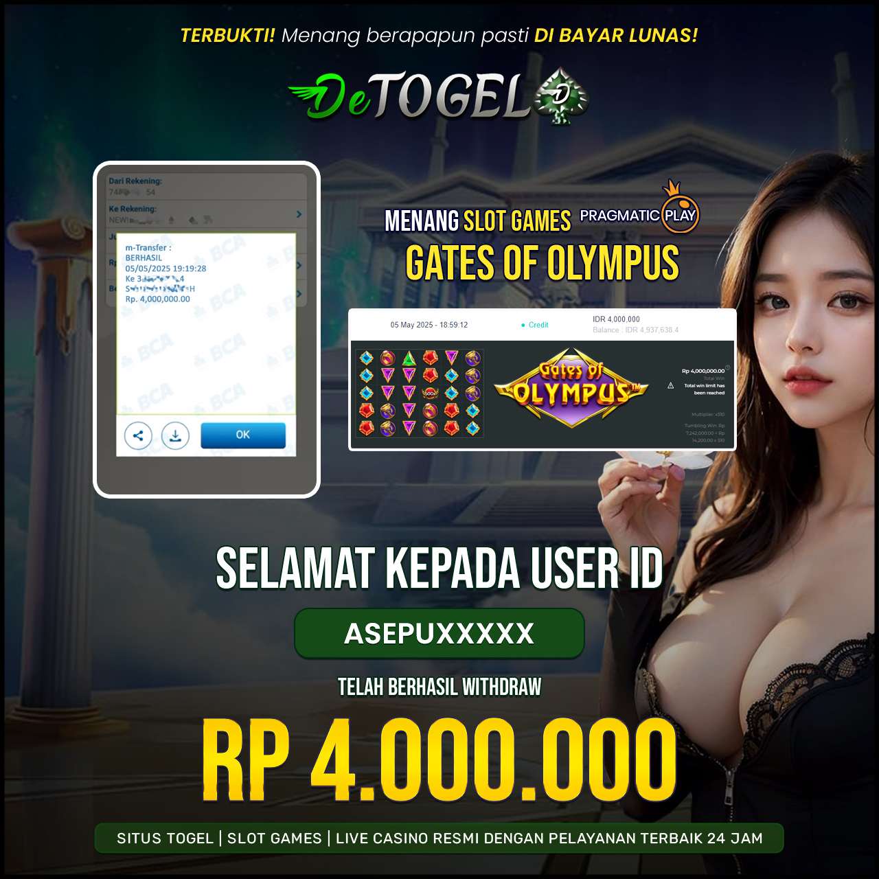 BUKTI JP DI SLOT GATE OF OLYMPUS ( Pragmatic play )