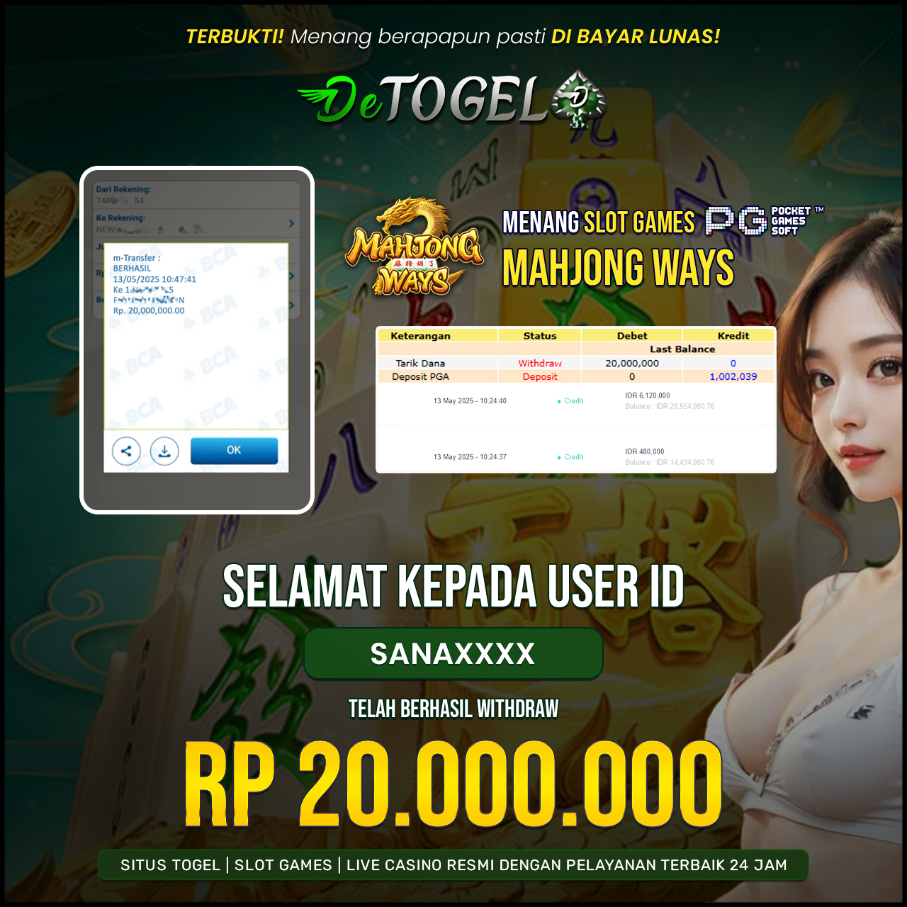 BUKTI JP DI SLOT Mahjong Ways ( PG SOFT )