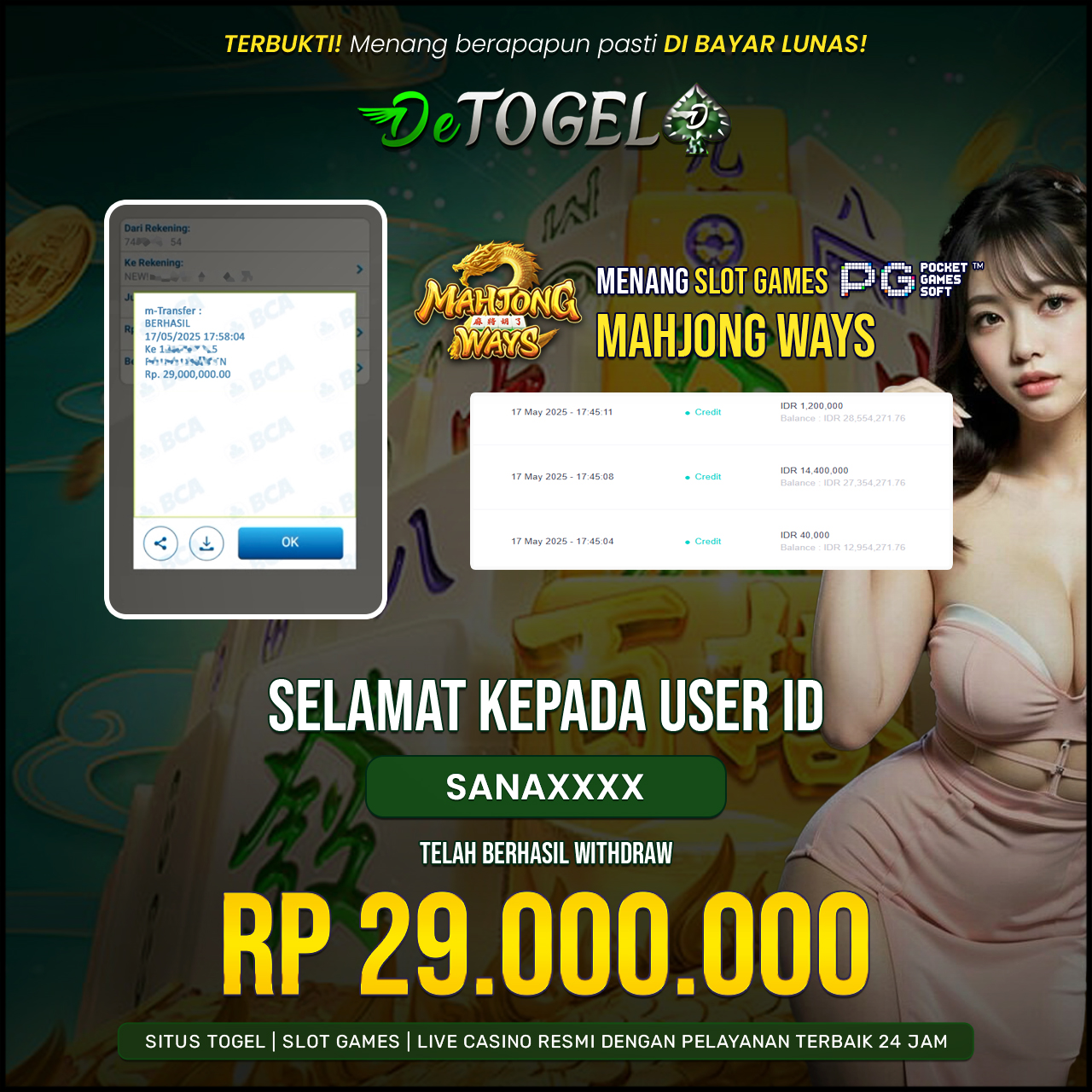 BUKTI JP DI SLOT Mahjong Ways ( PG SOFT )
