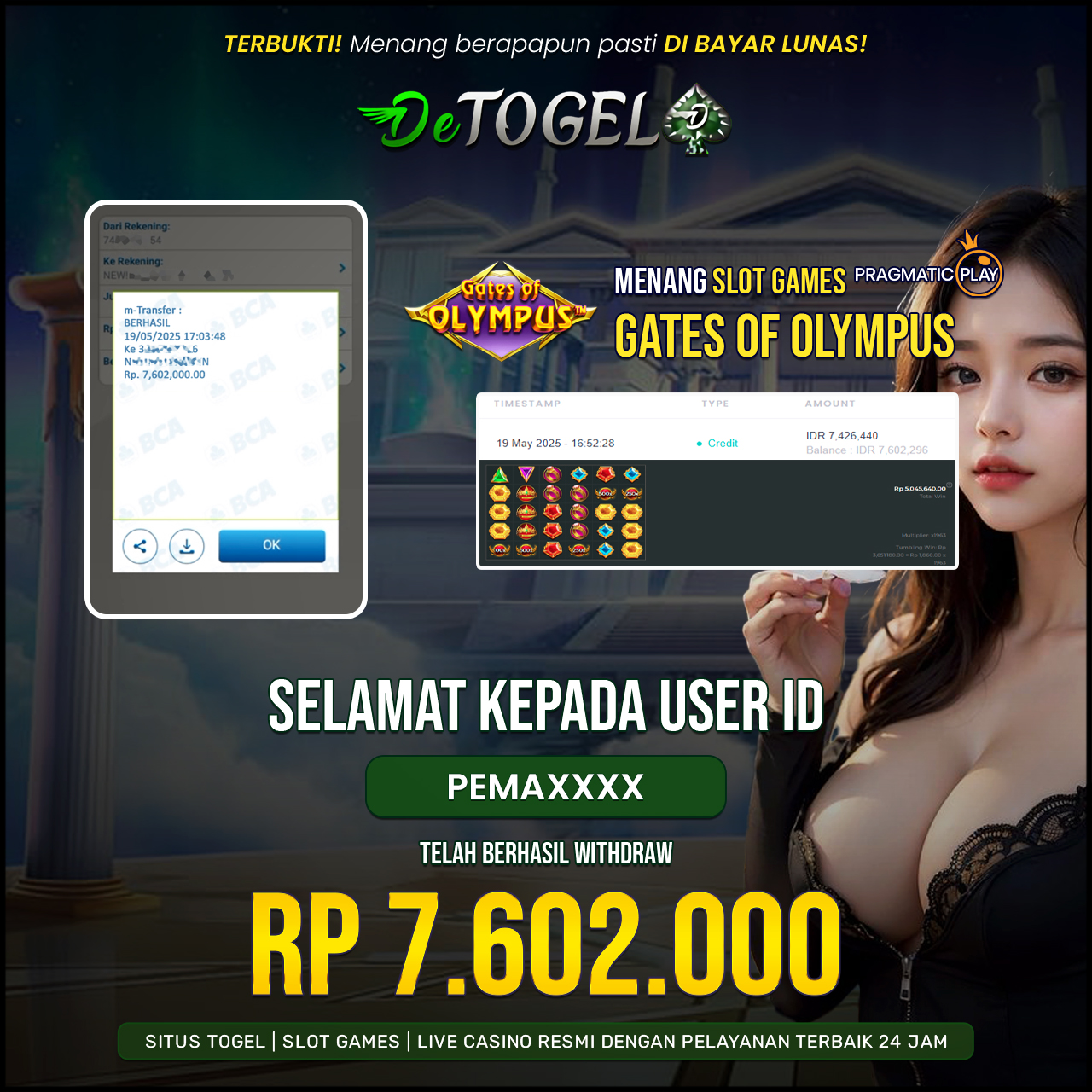 BUKTI JP DI SLOT GATE OF OLYMPUS ( Pragmatic play )