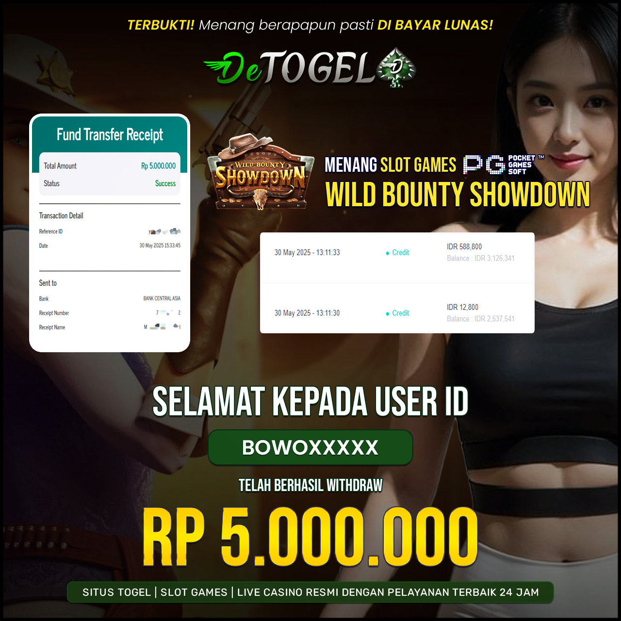 BUKTI JP DI SLOT WILD BOUNTY SHOWDOWN ( PG SOFT )