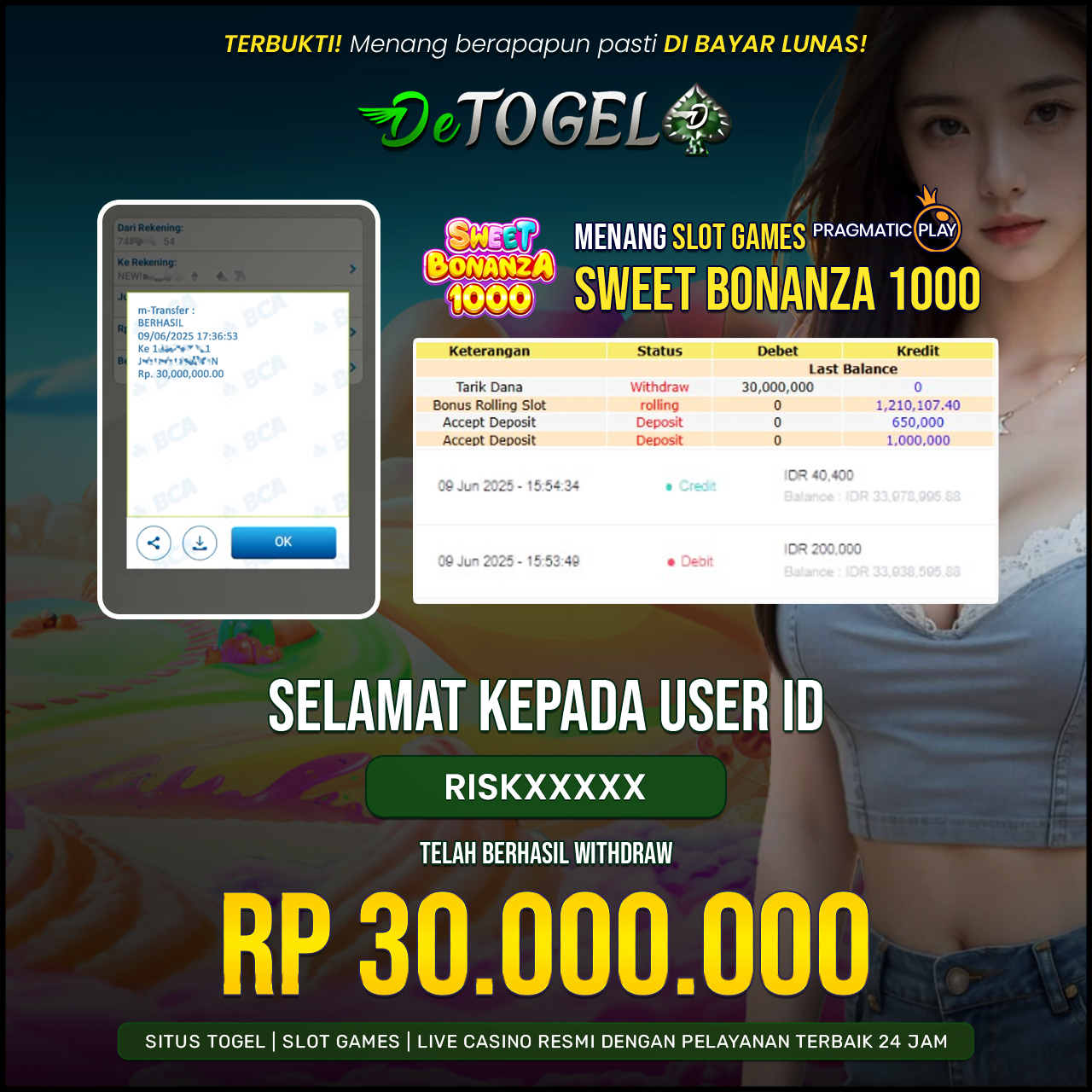 BUKTI JP DI SLOT SWEET BONANZAS 1000 ( Pragmatic play )