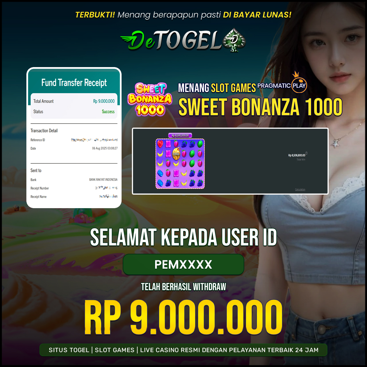 BUKTI JP DI Sweet Bonanza 1000 ( Pragmatic Play )