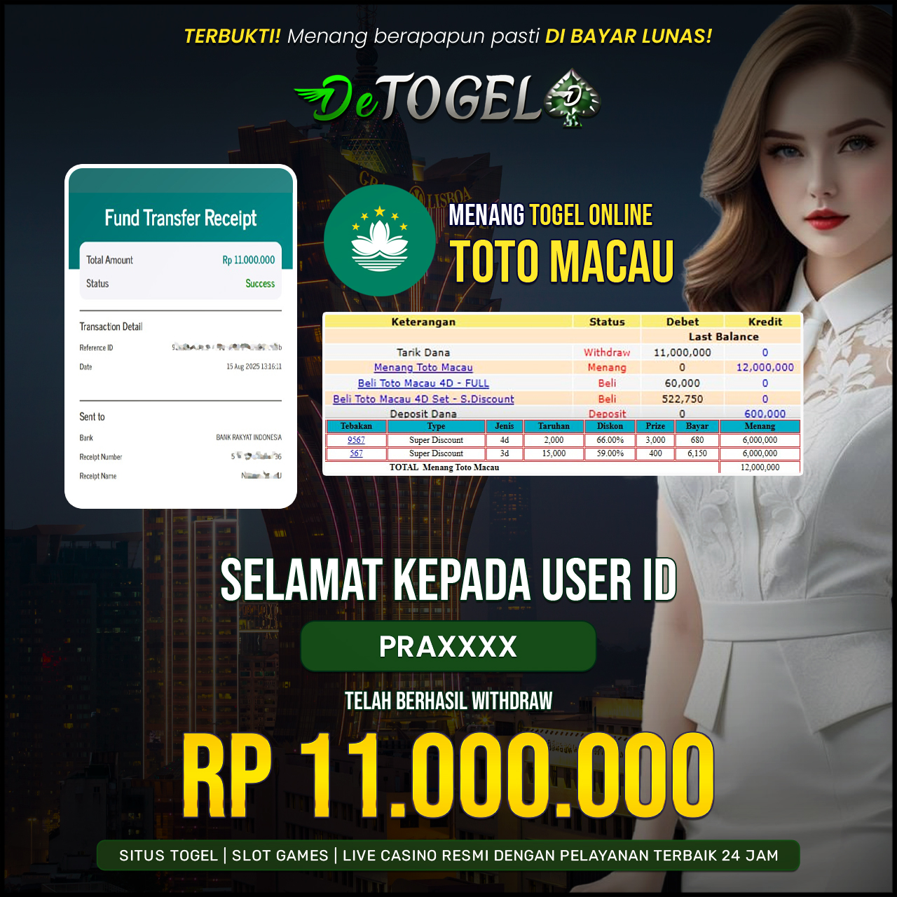 BUKTI JP DI TOGEL TOTO MACAU