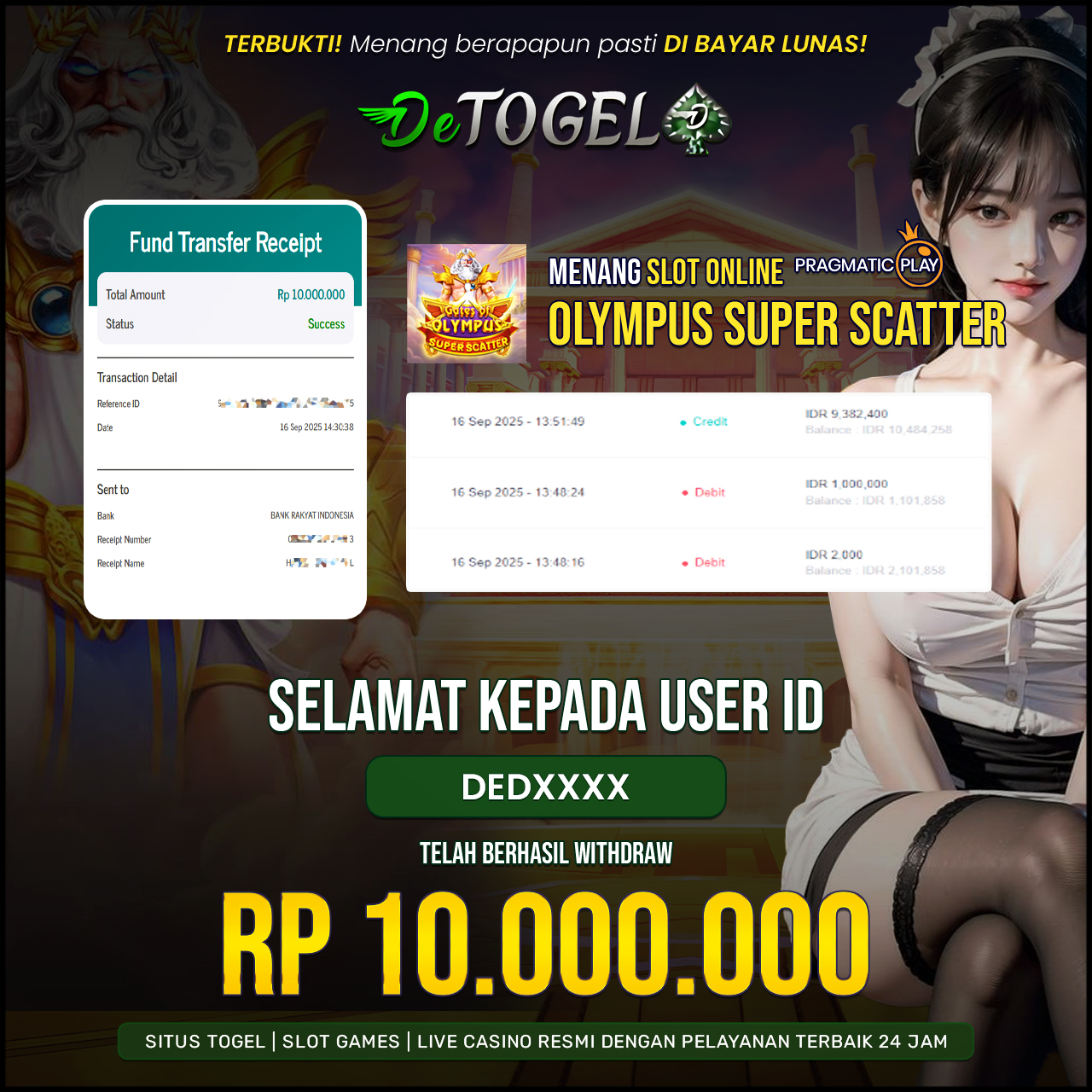 BUKTI JP DI Gate Of Olympus Super ( Pragmatic Play )