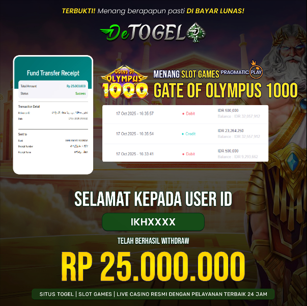 BUKTI JP DI Gate Of Olympus 1000 ( Pragmatic Play )